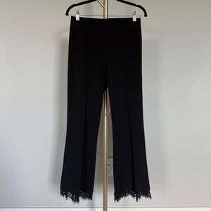 Joseph Ribkoff Black High Waisted Pant with Lace Hem